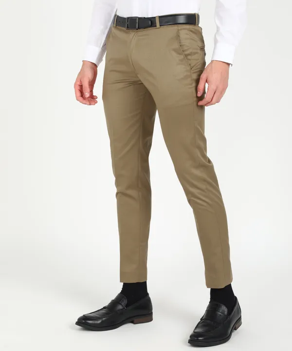 Khaki_Skinny_Fit_Viscose_Rayon_Formal_Zipper_Trouser_For_Men