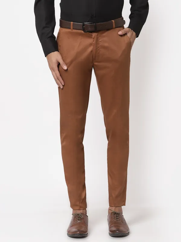 Brown_Skinny_Fit_Viscose_Rayon_Formal_Zipper_Trouser_For_Men