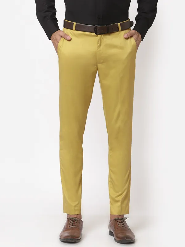 Yellow_Skinny_Fit_Viscose_Rayon_Formal_Zipper_Trouser_For_Men