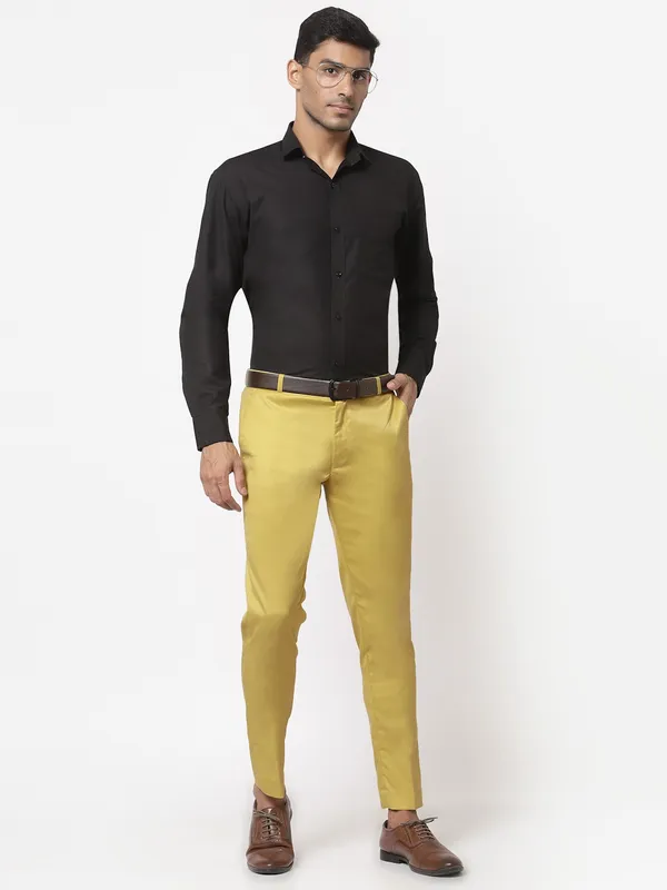 Yellow_Skinny_Fit_Viscose_Rayon_Formal_Zipper_Trouser_For_Men