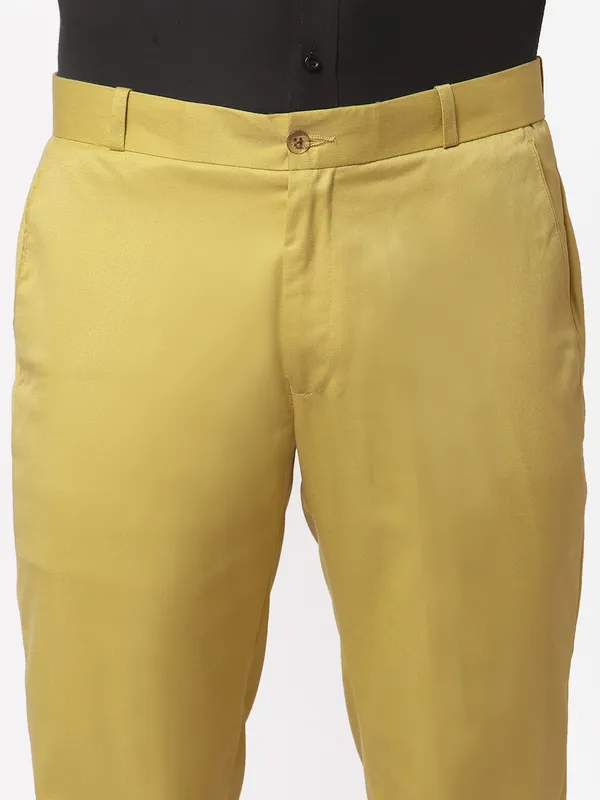 Yellow_Skinny_Fit_Viscose_Rayon_Formal_Zipper_Trouser_For_Men