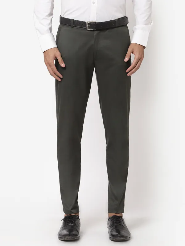 Green_Skinny_Fit_Viscose_Rayon_Formal_Zipper_Trouser_For_Men