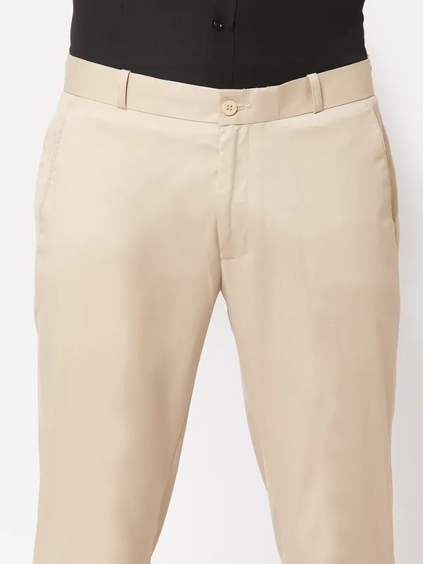 Cream_Skinny_Fit_Viscose_Rayon_Formal_Zipper_Trouser_For_Men