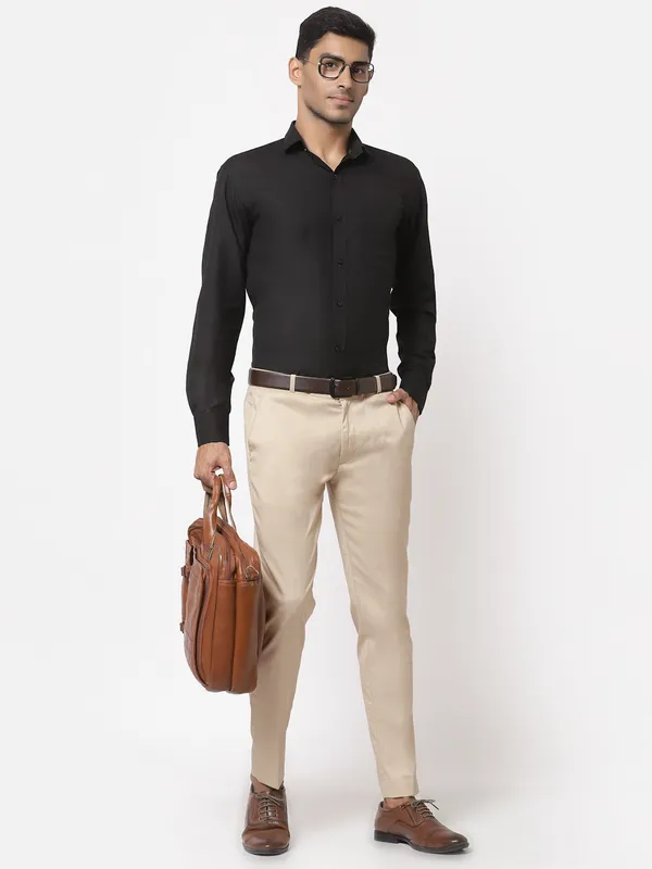 Cream_Skinny_Fit_Viscose_Rayon_Formal_Zipper_Trouser_For_Men