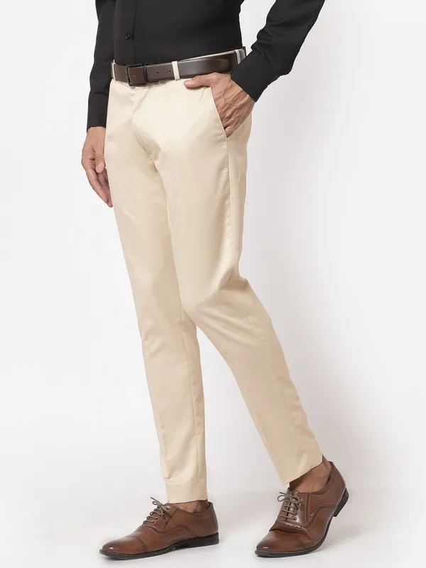 Cream_Skinny_Fit_Viscose_Rayon_Formal_Zipper_Trouser_For_Men