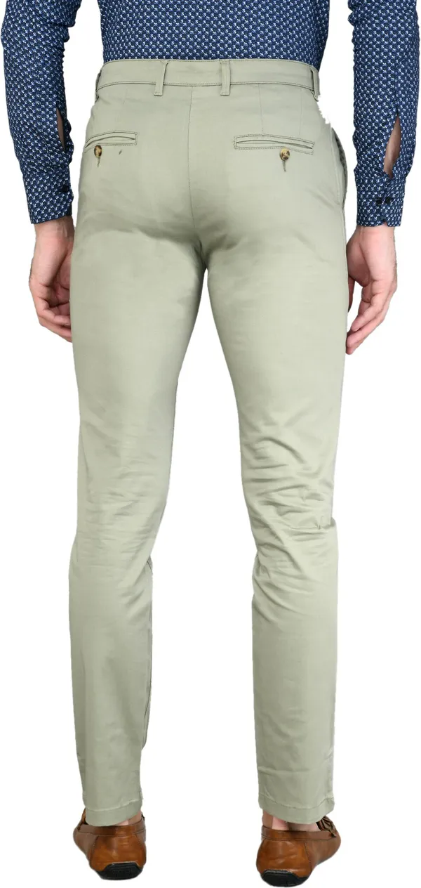 Light_Green_Slim_Fit_Cotton_Blend_Casual_Zipper_Trouser_For_Men