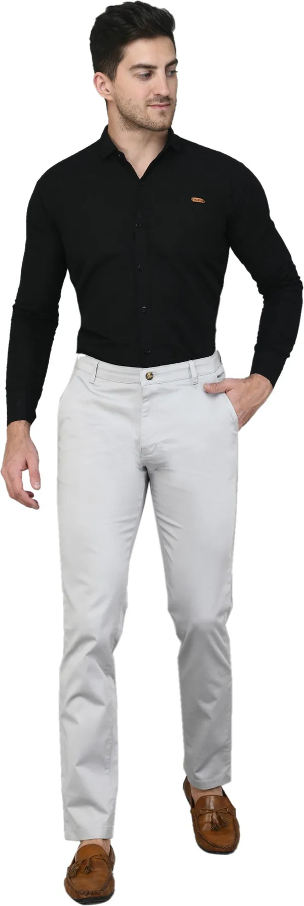 Grey_Slim_Fit_Cotton_Blend_Casual_Zipper_Trouser_For_Men