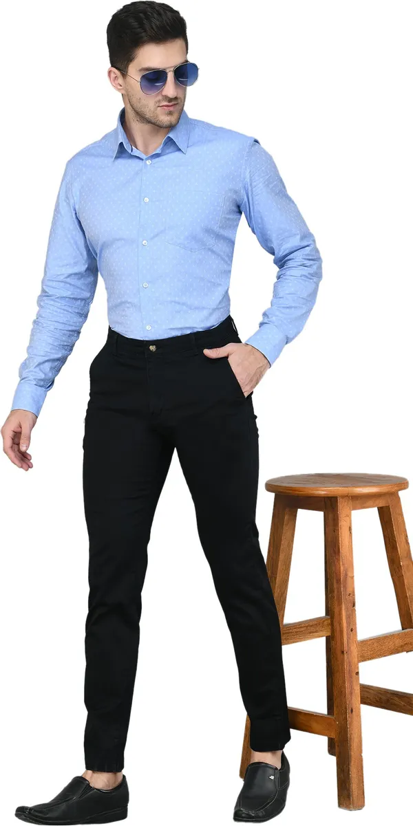 Black_Slim_Fit_Cotton_Blend_Casual_Zipper_Trouser_For_Men