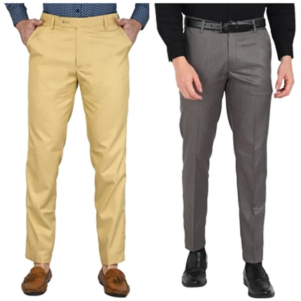 Pack_Of_2_Beige_&_Grey_Viscose_Rayon_Formal_Zipper_Trouser_For_Men_|_Relaxed_Fit