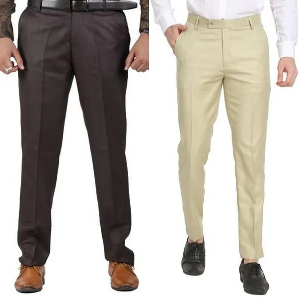 Pack_Of_2_Brown_&_Cream_Viscose_Rayon_Formal_Zipper_Trouser_For_Men_|_Regular_Fit
