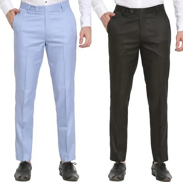 Pack_Of_2_Blue_&_Green_Viscose_Rayon_Formal_Zipper_Trouser_For_Men_|_Relaxed_Fit