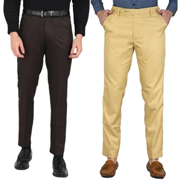Pack_Of_2_Brown_&_Beige_Viscose_Rayon_Formal_Zipper_Trouser_For_Men_|_Relaxed_Fit