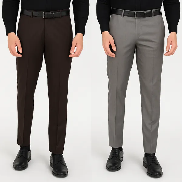 Pack_Of_2_Brown_&_Grey_Viscose_Rayon_Formal_Zipper_Trouser_For_Men_|_Relaxed_Fit