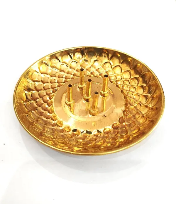 Brass_Incense_Stick_Holder_Agarbatti_Stand_with_Ash_Catcher,_Gold,_4_Inch,