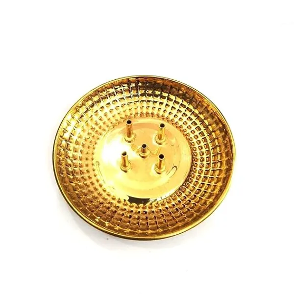 Brass_Incense_Stick_Holder,_Agarbatti_Stand_with_Ash_Catcher,_Gold,_4_Inch,_Best_for_Puja,_Pooja_Room,_Mandir,_Temple,_Home_&_Office_Decoration