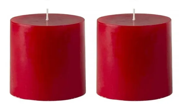 Unscented_Pillar_Candles_Set_of_2_|_3x3_nches_|_Paraffin_Wax_Candles_|_Home_Decor_(Red)