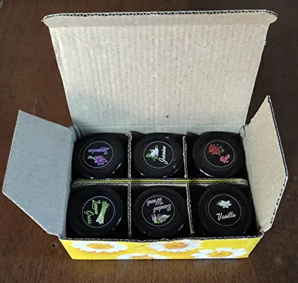 Pack_of_6_Mini_Jar_Scented_Candles,_(Fragrance_–_Lavender,_Lemon_Grass,_Vanilla,_Sandalwood,_Jasmine_&_Rose)_Smokeless,_(5_Hours_Each)