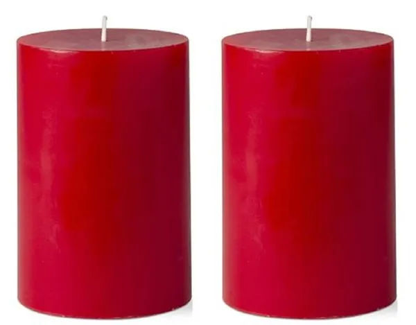 Unscented_Pillar_Candles_Set_of_2_|_6x3_nches_|_Paraffin_Wax_Candles_|_Home_Decor_(Red)