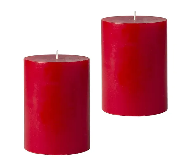 Unscented_Pillar_Candles_Set_of_2_|_6x3_nches_|_Paraffin_Wax_Candles_|_Home_Decor_(Red)