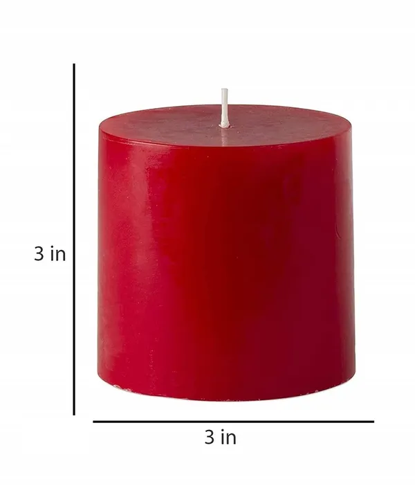 Unscented_Pillar_Candles_Set_of_1_|_3x3_nches_|_Paraffin_Wax_Candles_|_Home_Decor_(Red)