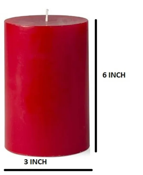Unscented_Pillar_Candles_Set_of_2_|_6x3,_3x3_nches_|_Paraffin_Wax_Candles_|_Home_Decor_(Red)