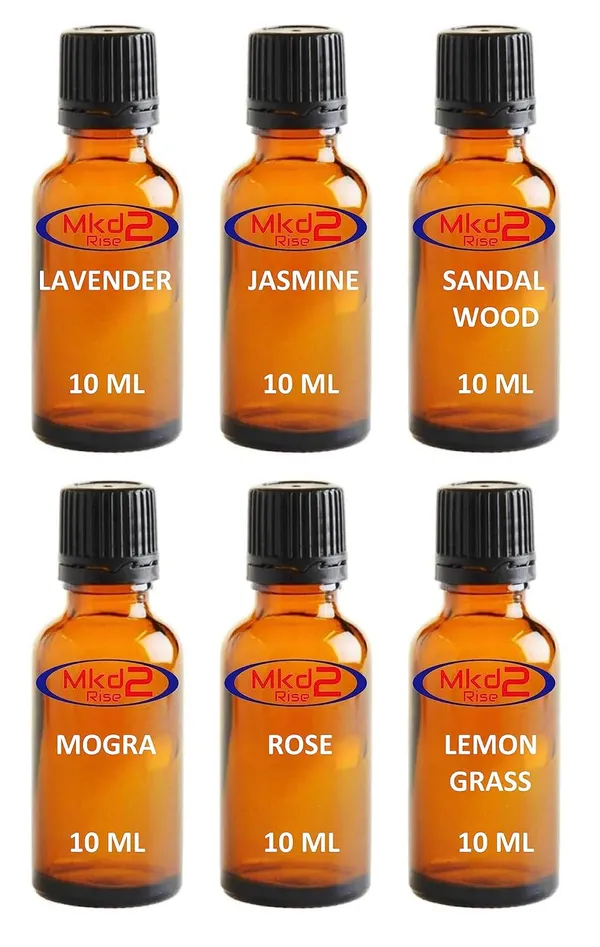 Aroma_Diffuser_Oil,_10ml_Each,_Set_of_6_(Lavender,_Lemongrass,_Rose,_Jasmine,_Sandalwood_and_Mogra)_for_Fragrance