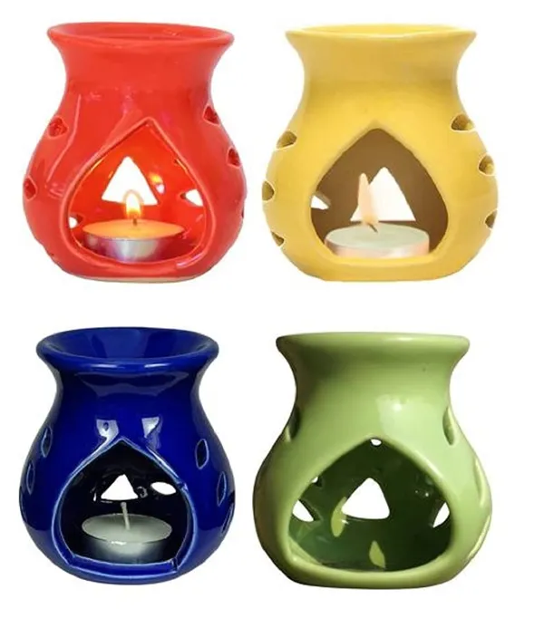 Ceramic_Clay_Candle_Aroma_Diffuser_Oil_Burner_Lamp_Set_of_4_(Red,_Yellow,_Blue,_Green)_Multicolour_for_Home_Fragrance