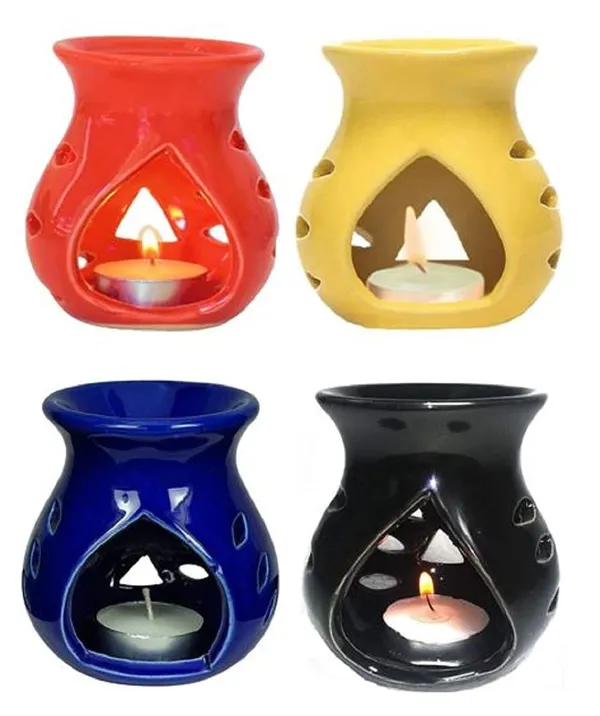 Ceramic_Candle_Operated_Aroma_Oil_Burner_Diffuser_Lamp_-Set_of_4_(Red,_Yellow,_Blue,_Black)_Multicolor_for_Home_Fragrance
