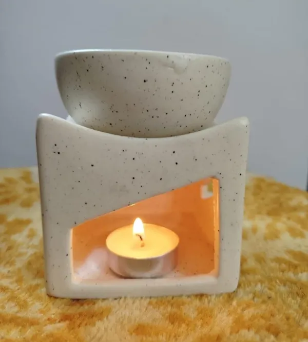Ceramic_Clay_Candle_Operated_Aroma_Burner_Oil_Diffuser_Lamp/Oil_Burner_with_1_Tealight_(White,_Square)