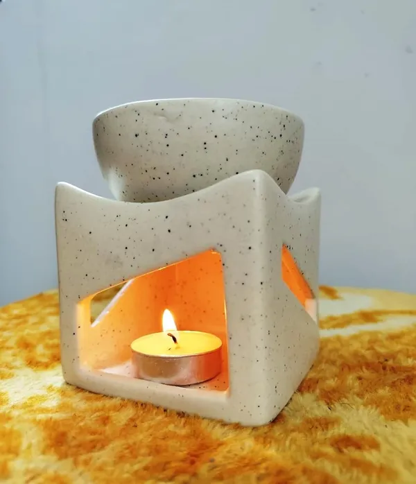 Ceramic_Clay_Candle_Operated_Aroma_Burner_Oil_Diffuser_Lamp/Oil_Burner_with_1_Tealight_(White,_Square)
