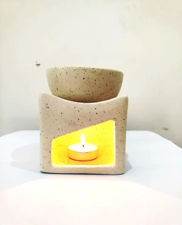 Ceramic_Clay_Candle_Operated_Aroma_Burner_Oil_Diffuser_Lamp/Oil_Burner_with_1_Tealight_(White,_Square)