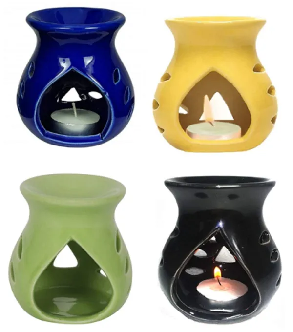 Ceramic_Clay_Candle_Operated_Oil_Burner_Aroma_Diffuser_Lamp_-_Set_of_4_(Blue_Yellow_Green_&_Black)_Multicolor_for_Home_Fragrance
