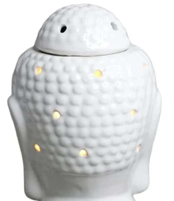 Ceramic_Electric_Aroma_Oil_Diffuser_Burner_Lamp_for_Home_Fragrance_-_Buddha_Shape_(5.5_Inch,_White)