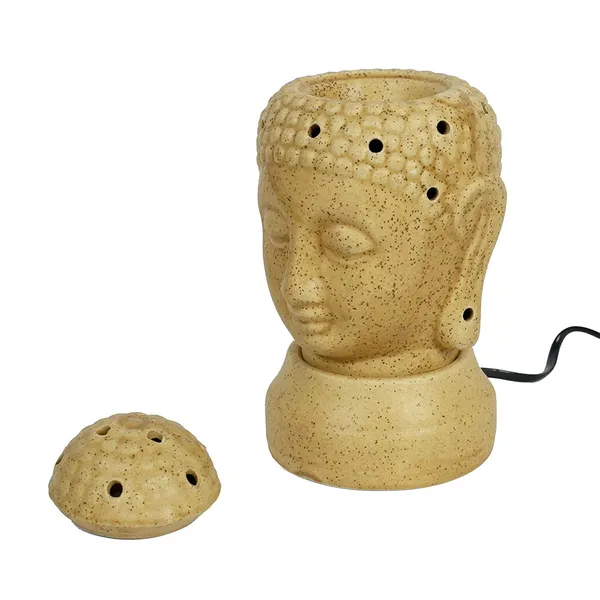 Ceramic_Electric_Aroma_Diffuser_Oil_Burner_for_Home_Fragrance_-_Buddha_Shape_(6_Inch,_Mustard)