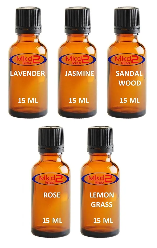 Aroma_Diffuser_Essential_Oil,_15ml_Each,_Set_of_5_(Lavender,_Lemongrass,_Rose,_Jasmine_and_Sandalwood)_for_Home_Fragrance