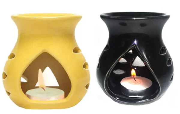 Ceramic_Clay_Candle_Operated_Aroma_Diffuser_Oil_Burner_Lamp_(Yellow_&_Black)_-Set_of_2_for_Fragrance
