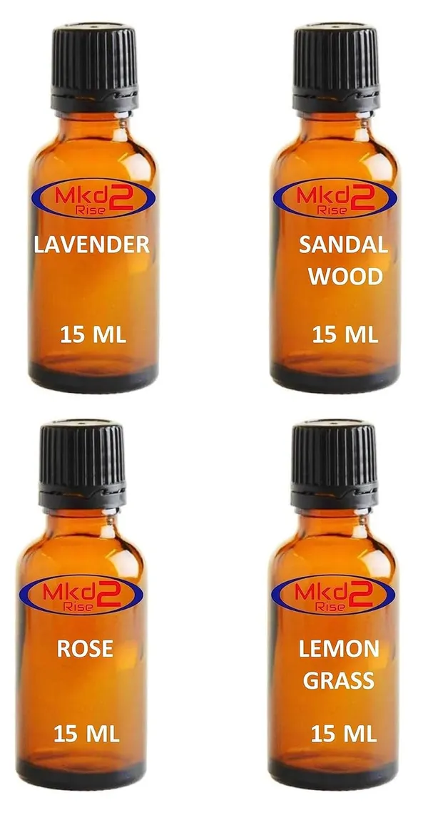 Aroma_Diffuser_Oil/Essential_Oil,_15ml_Each,_Set_of_4_(Lavender,_Sandalwood,_Rose_and_Lemongrass)_for_Home_Fragrance