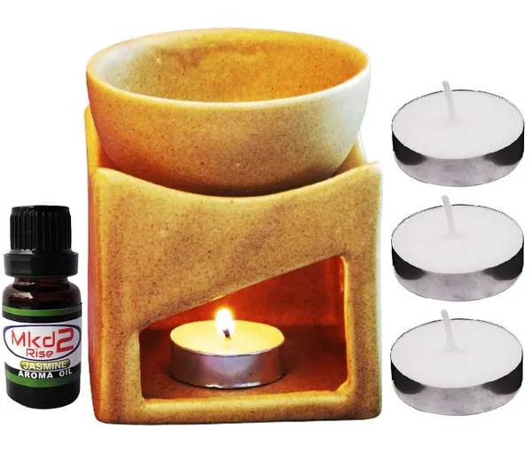 Ceramic_Aroma_Burner_Oil_Diffuser_Set_for_Home_Fragrance_with_10_ml_Jasmine_Aroma_Oil,_3_Tealight_Candle_(Mustard,_Square)