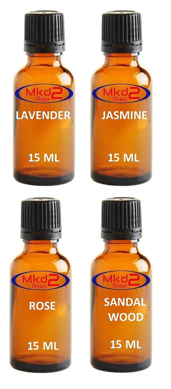 Aroma_Diffuser_Oil/Essential_Oil,_15ml_Each,_Set_of_4_(Lavender,_Sandalwood,_Jasmine_and_Rose_for_Home_Fragrance