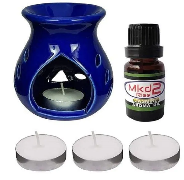 Ceramic_Aroma_Oil_Burner_Gift_Set_with_10_ml_Jasmine_Oil_3_Tealight_Candles_for_Fragrance_(Blue)
