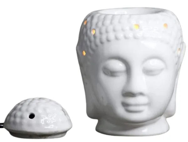 Ceramic_Electric_Aroma_Diffuser_Oil_Burner_-_Buddha_Shape_with_10_ml_Lemongrass_Aroma_Oil_for_Fragrance_(White,_5.5_inch)
