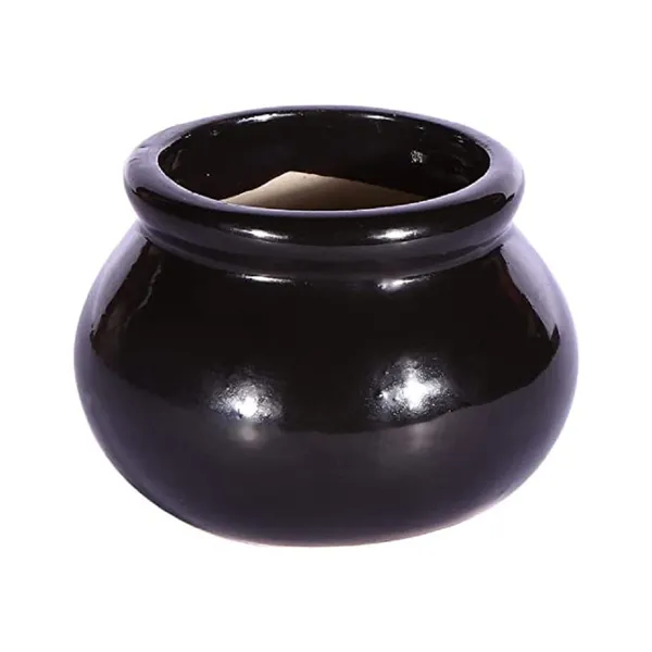 Flower_Ceramic_Matka_Shape_Handcrafted_Flower_Pot_Plant_Container_for_Home_Room_&_Office_Decoration_-_Black_(with_Drainage_Hole)