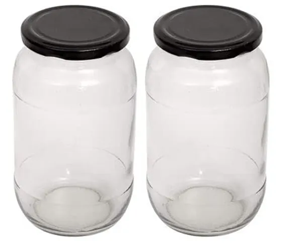 Big_Glass_Jars_For_Kitchen_Storage_1kg_With_Airtight_Black_Lid,_Set_of_2_(Transparent,_Container)