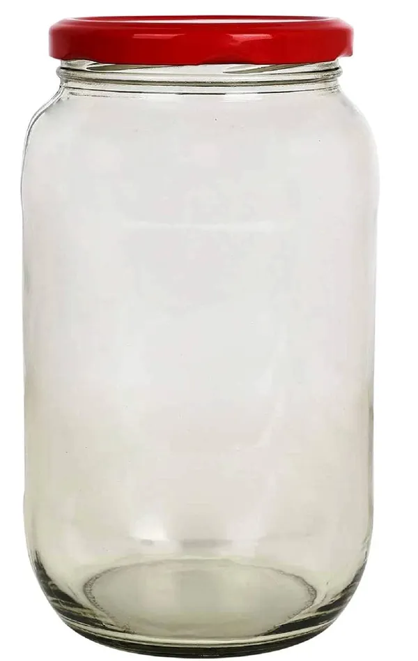 Transparent_Glass_Jar_Storage_Container,_Capacity_1_Ltr,_Set_of_1_with_Air_Tight_Red_Lid_For_Kitchen