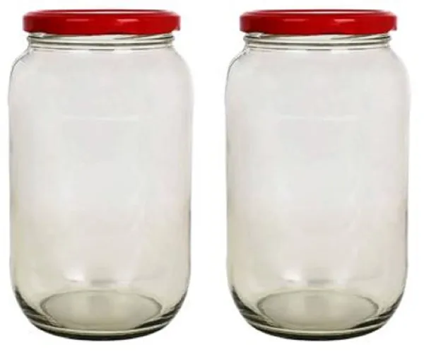 Transparent_Glass_Jar_Storage_Container,_Capacity_1_Ltr,_Set_of_2_with_Air_Tight_Red_Lid_For_Kitchen