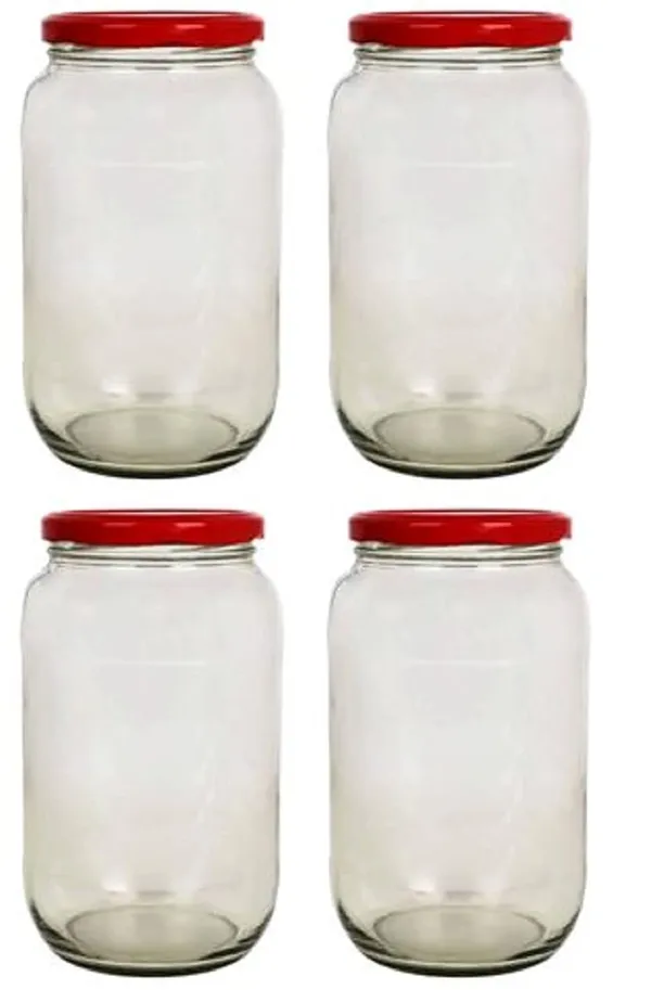 Transparent_Glass_Jar_Storage_Container,_Capacity_1_Ltr,_Set_of_2_with_Air_Tight_Red_Lid_For_Kitchen