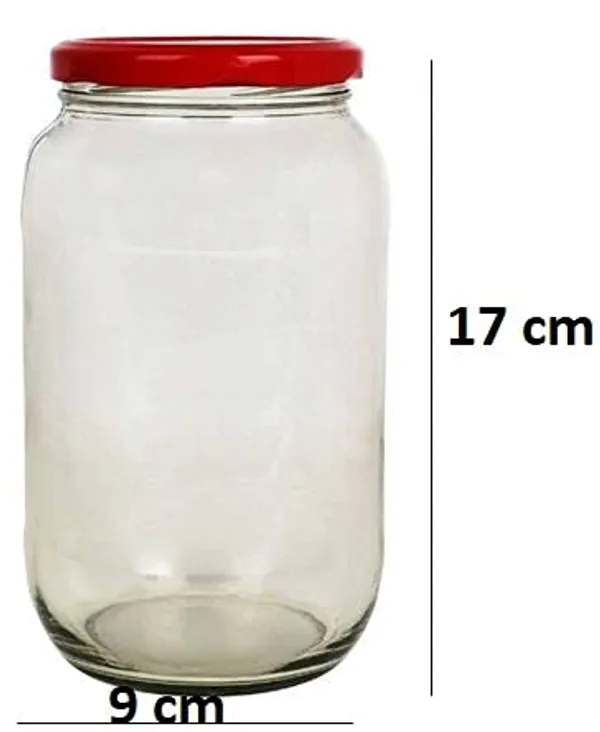 Transparent_Glass_Jar_Storage_Container,_Capacity_1_Ltr,_Set_of_2_with_Air_Tight_Red_Lid_For_Kitchen