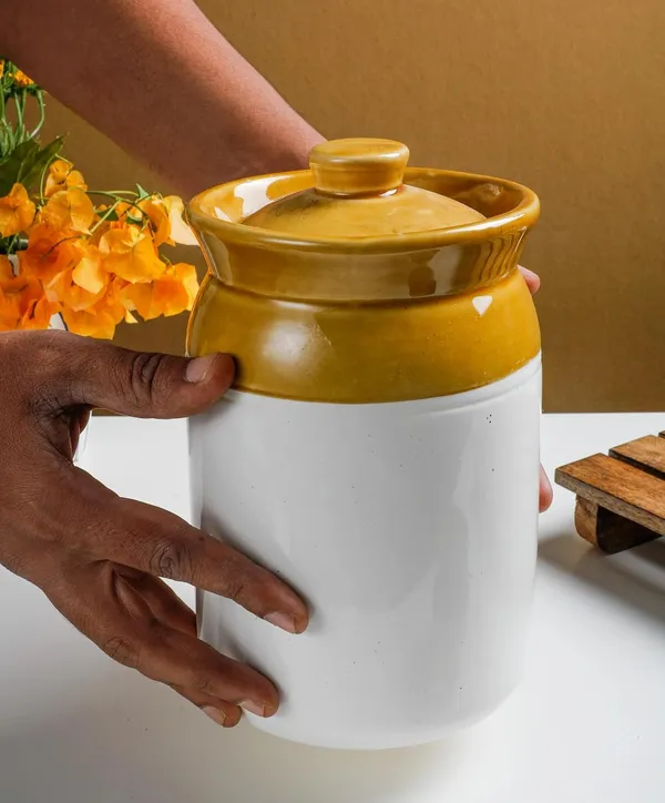 Hand_Painted_Ceramic_Pickle_Jars_2_kg,_1_Piece,_Multicolor_for_Kitchen_Storage_Container