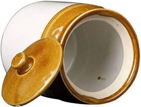 Clay_Ceramic_Used_Pottery_Hand_Painted_Cornichon_Storage_Jar_for_spices,_masala,_achar,_pickle,_White,_Brown_-_1kg/1000ml