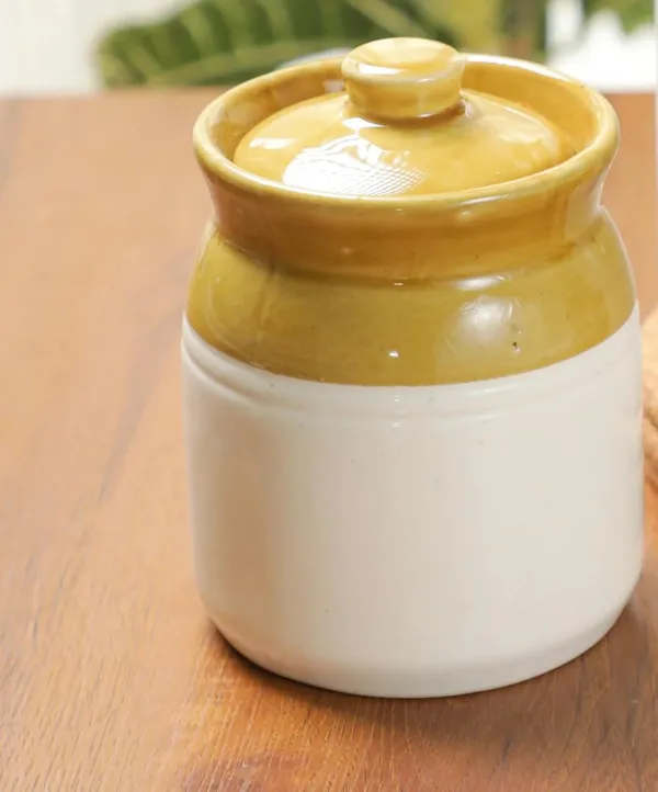 Ceramic_Pickle_Jar_-_500_Gm,_1_Piece_For_Kitchen_Storage_Container_I_Achar_Barni,_Dining_Table_-_500_Ml,_Brown